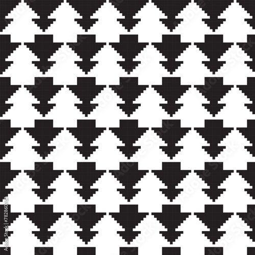 Monochrome Christmas Fair Isle Seamless Pattern Design