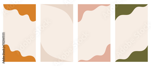 Set of varied shapes for use in vertical stories, promo site headers and footers. Ornamental border separator for creative design showcased in a basic vector flat style. 