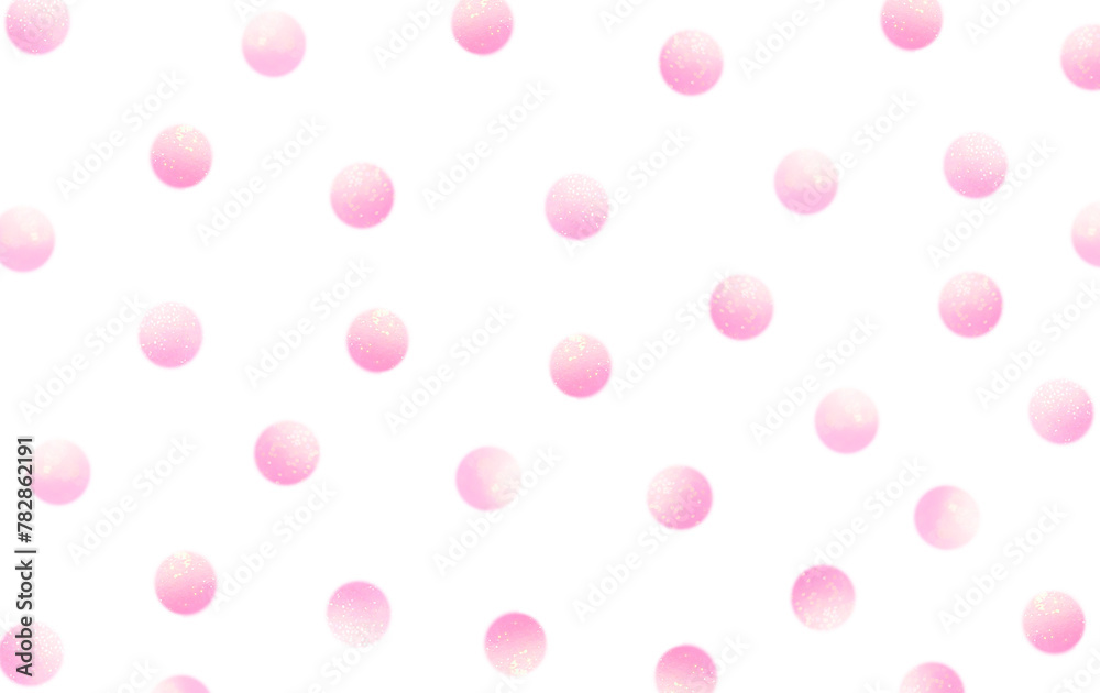 キラキラしたピンク色のドット模様　背景透明