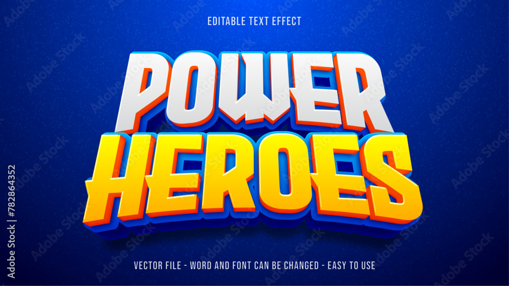 Obraz premium Heroes editable text effect, bold text style 