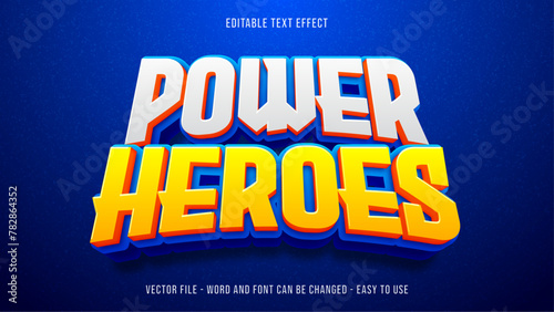 Heroes editable text effect, bold text style 