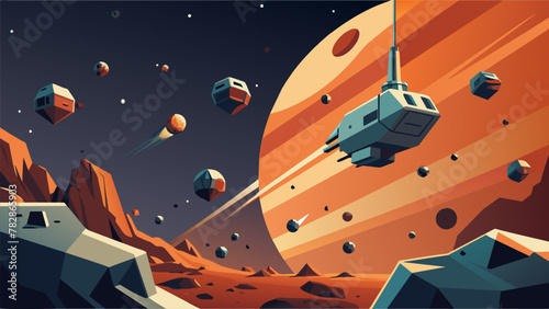 Swarms of tiny highspeed space debris zip through the asteroid field threatening to pierce the thin hulls of the mining ships as they navigate