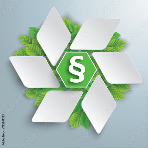 Rhombus Hexagon Eco Infographic Green Leaves Paragraph