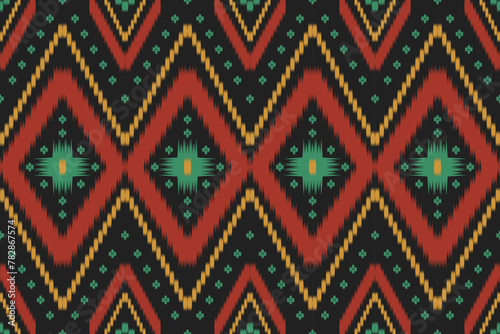 Ethnic ikat pattern.beautiful pattern. folk embroidery,bohemian style,aztec geometric art ornament print.ethnic abstract Inkatha art.Seamless fabric.design for fabric, carpet, wallpaper, clothing	