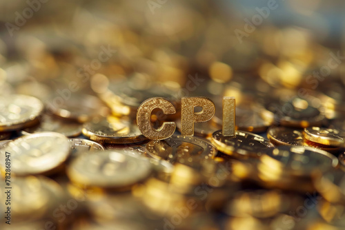 CPI Consumer Price Index with gold coins