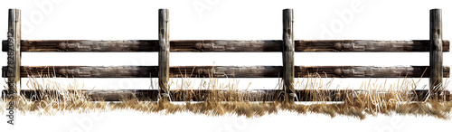 Fence from wood- isolated on transparent background photo
