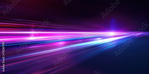A purple and blue lighted line with a bright blue spot in the middle