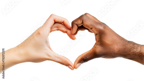 Human hands forming a heart shape, cut out, isolated on transparent background. 