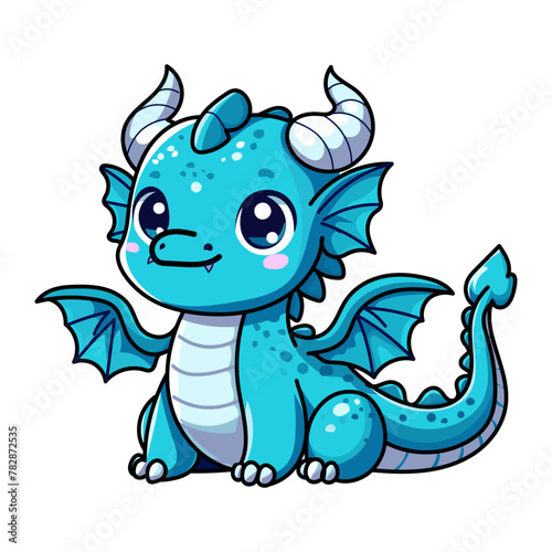 cute  lovely blue dragon