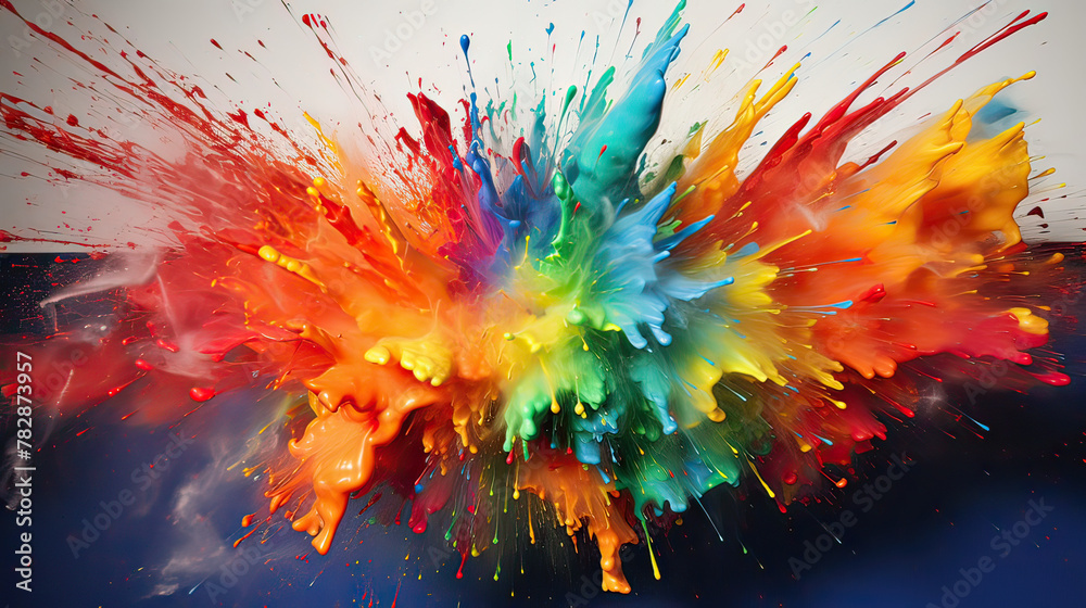Splatter Art Explosion of Colors Background Ai Generative