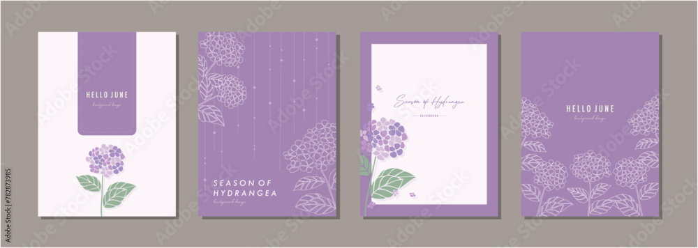 紫陽花 アジサイ 梅雨 hydrangea 素材セット フレーム 背景 ハガキ ベクターイラスト シンプル 紫陽花 アジサイ 梅雨 hydrangea 素材セット フレーム 背景 ハガキ ベクターイラスト シンプル