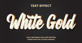 Elegant white gold editable text effect template