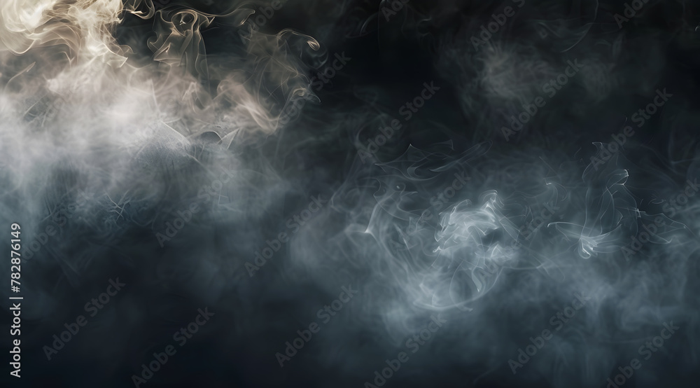 Fototapeta premium A large amount of smoke is taken with many options available in various graphic