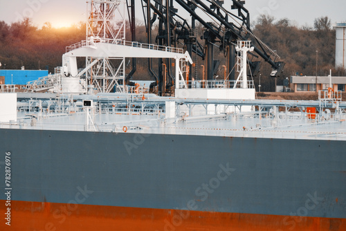 Photography Marine Loading Arms Designed For Oil Transportation.