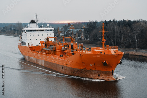 Chemical Tanker With Dangerous Flammable Combustible Cargo On Board.