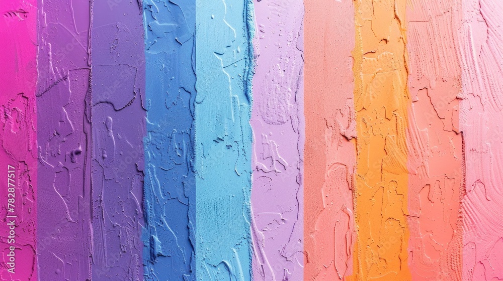 A colorful wall with a rainbow of colors.