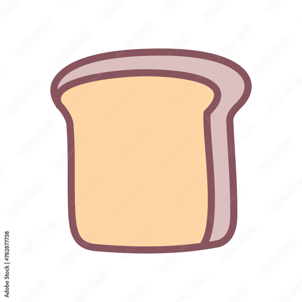 Cute bread icon. Hand drawn illustration of a single bread slice isolated on a white background. Kawaii sticker. Vector 10 EPS. Cute bread icon. Hand drawn illustration of a single bread slice isolated on a white background. Kawaii sticker. Vector 10 EPS.