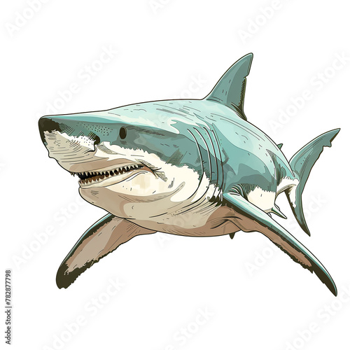 vector drawing of a shark on a white background photo