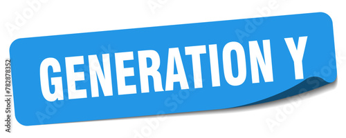 generation y sticker. generation y label