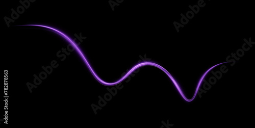 Luminous pink lines of speed. Light glowing effect . Abstract motion lines. Light trail wave, fire path trace line, car lights, optic fiber and incandescence curve twirl. 