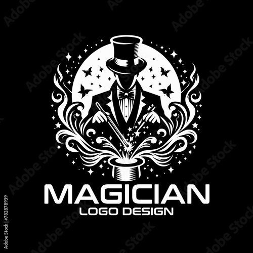 Magician Vector Logo Design photo