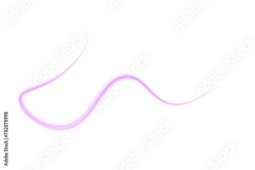 Luminous pink lines of speed. Light glowing effect . Abstract motion lines. White background isolated Light trail wave, fire path trace line, car lights, optic fiber and incandescence curve twirl. 