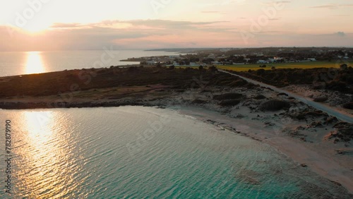 Marina di Taranto, tramonto visto dal drone in primavera - Salento, Puglia, Lizzano, Italia photo