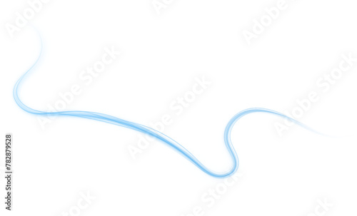 Luminous blue lines png of speed. Format PNG. Light glowing effect png. Abstract motion lines. Light trail wave, fire path trace line, car lights, optic fiber and incandescence curve twirl 