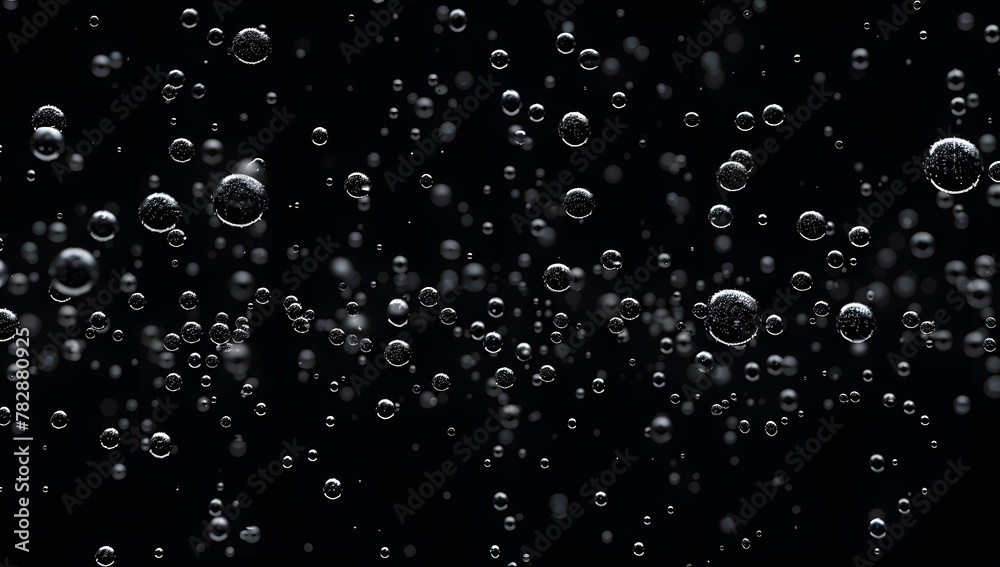 Closeup - rain water drops behind glass look like bubbles in black liquid. Abstract wet background. Closeup - rain water drops behind glass look like bubbles in black liquid. Abstract wet background.