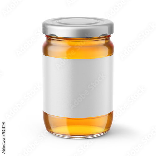 Honey Jar Mockup: 3D Rendering on Isolated Background