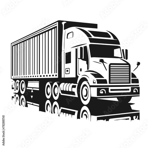 Title: Cargo Truck 🚚 transportation, delivery, boxes. Fast delivery or logistic transport. Easy colour change. City commercial delivery truck template. Vector isolated on white background