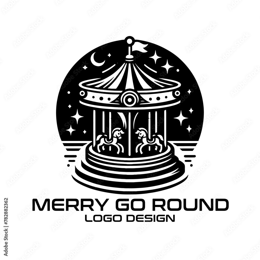 Fototapeta premium Merry Go Round Vector Logo Design