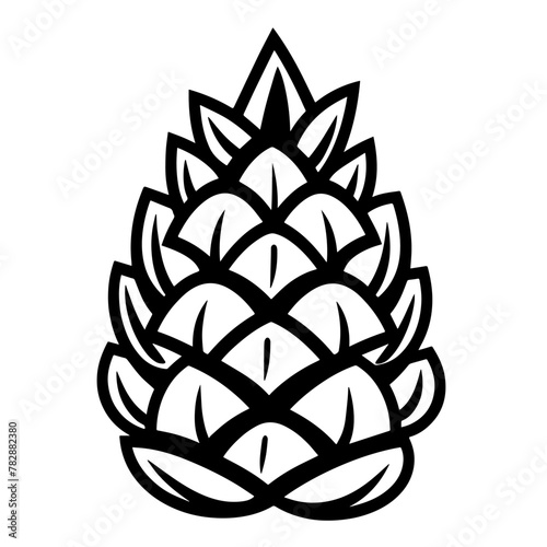 Pinecone outline icon in vector format, perfect for nature-themed design projects and seasonal decorations.
