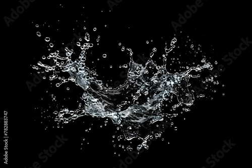 Splashing water on a black background. water splash refreshing black background