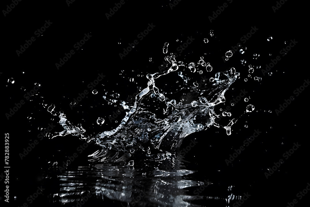 Splashing water on a black background. water splash refreshing black background