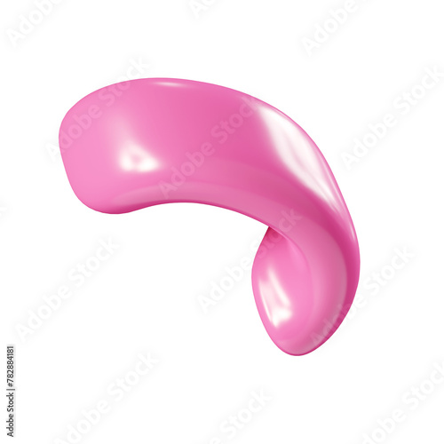 Birthday party popper pink confetti streamer element. 3d render illustration. (ID: 782884181)