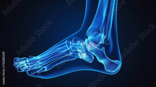 3d x-ray of ankle bone. Medical reference picture. photo