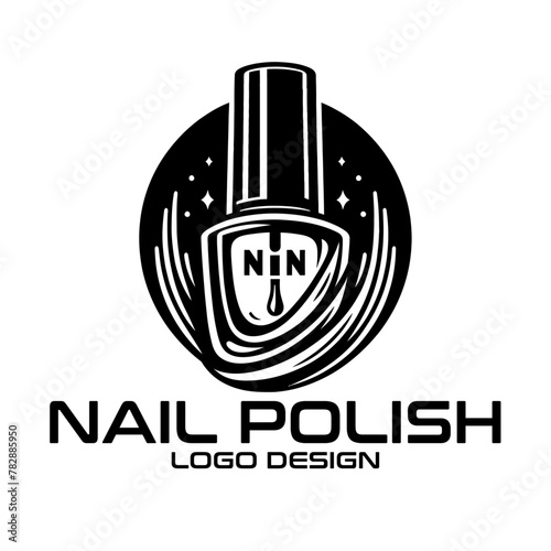 Nail Polish Vector Logo Design photo