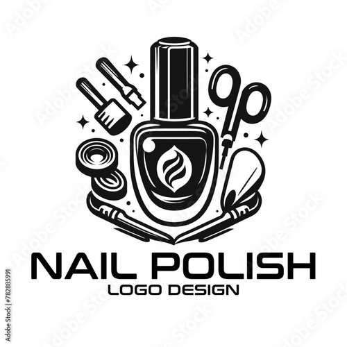 Nail Polish Vector Logo Design