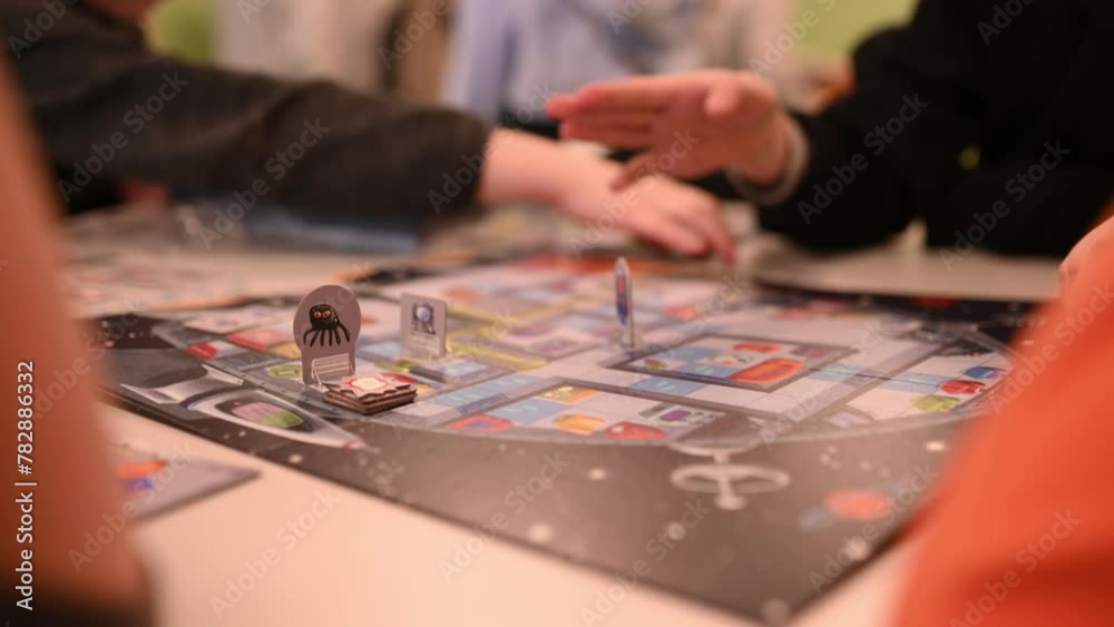 dice close-up, view of the playing field with board games. High quality 
