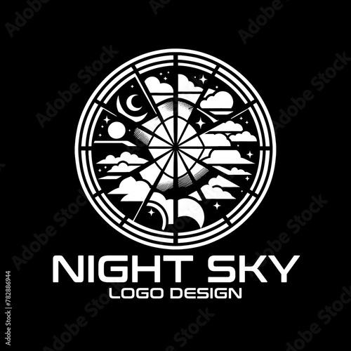 Night Sky Vector Logo Design