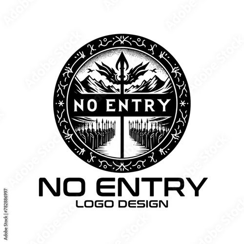 No Entry Vector Logo Design photo