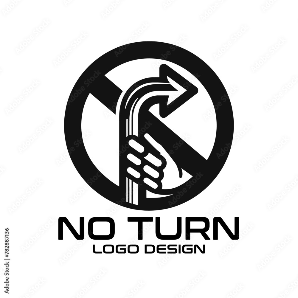 Obraz premium No Turn Vector Logo Design
