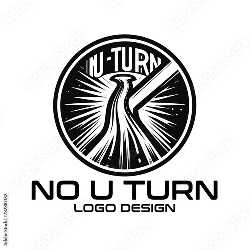 No U Turn Vector Logo Design photo