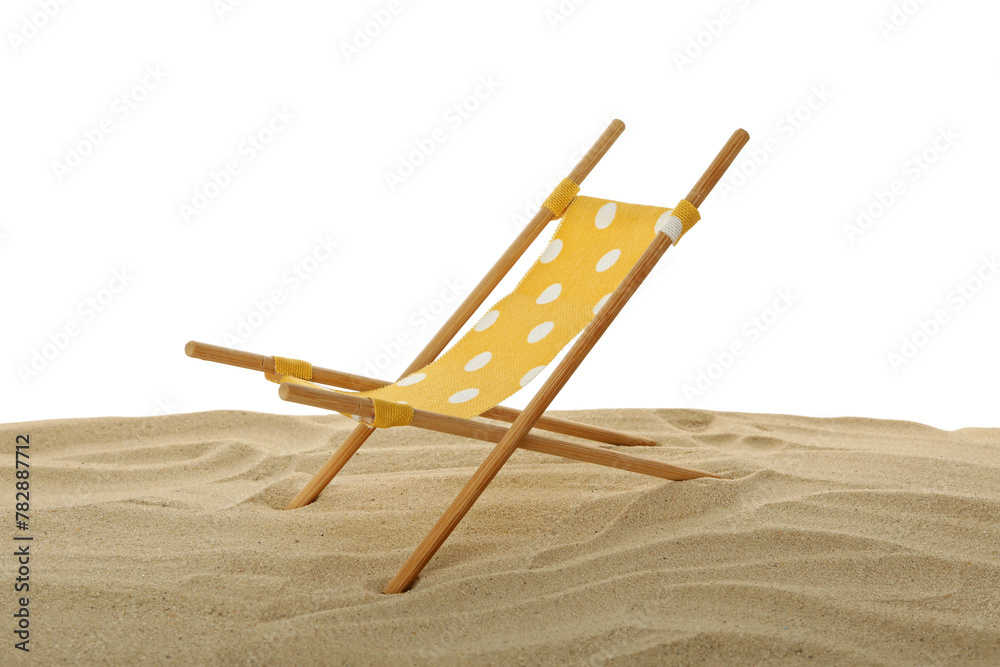 PNG sunbed on the beach, on the sand, isolated on white background. PNG sunbed on the beach, on the sand, isolated on white background.