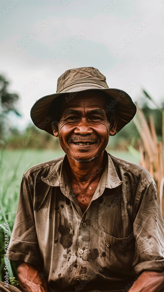 portrait of a farmer in the field