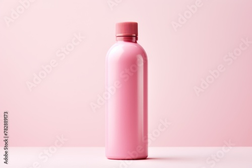 Hair conditioner packed in a pink bottle. Massage your hair with conditioner. Nourish your hair to be soft and smooth. 
