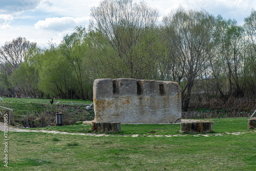 Eflatun Pınar is the name given to a spring, which rises up from the ground, and the stone-built pool monument built at the time of the Hittite Empire inside the Lake Beyşehir National Park, Konya photo