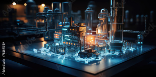Futuristic Smart Industrial Complex Illumination