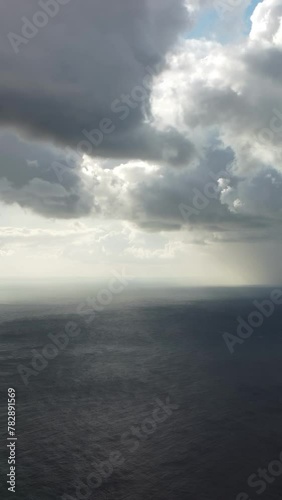 Wallpaper Mural Aerial view. Dramatic sunset with sea and gloomy clouds. Abstract aerial nature summer ocean sunset sea and sky background. Horizon. Vacation, travel and holiday concept. Weather and climate change Torontodigital.ca